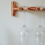 Copper Wall Mounted Four Glass Wine Holder