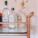 Copper Glass Drinks Trolley